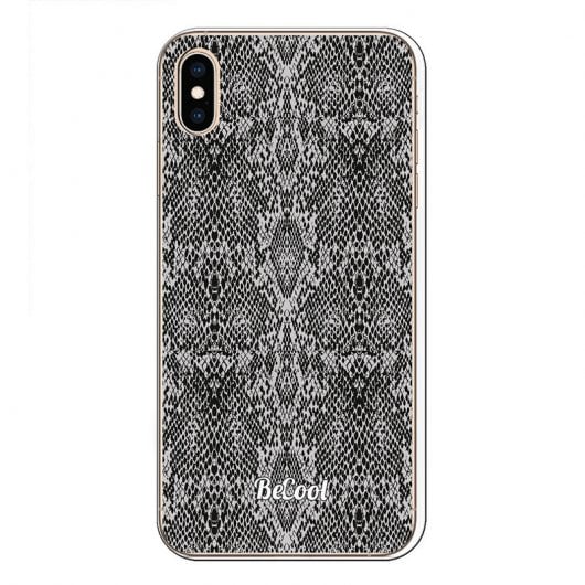 BeCool Animal Print Funda Gel Serpìente Gris para iPhone XS Max