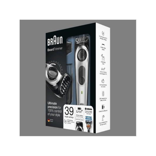 Aparador de Barba Facial Braun BT5060 Recarregável 100min 39 Ajustes 2 Pentes Carga Rápida