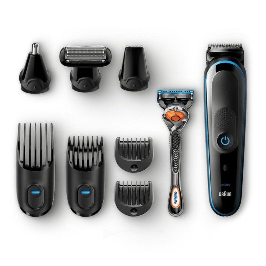 Aparador Multifunções Facial Braun MGK 5080 Recarregável 100min Seco e Molhado 13 Ajustes 4 Pentes Carga Rápida