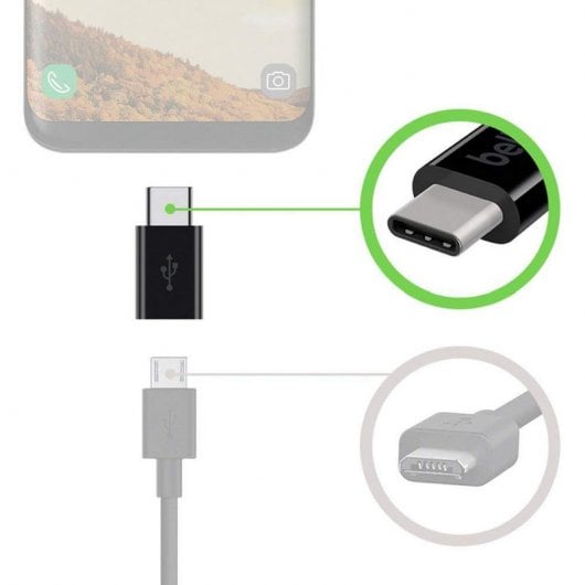 Belkin Adaptador USB-C a Micro-USB Negro