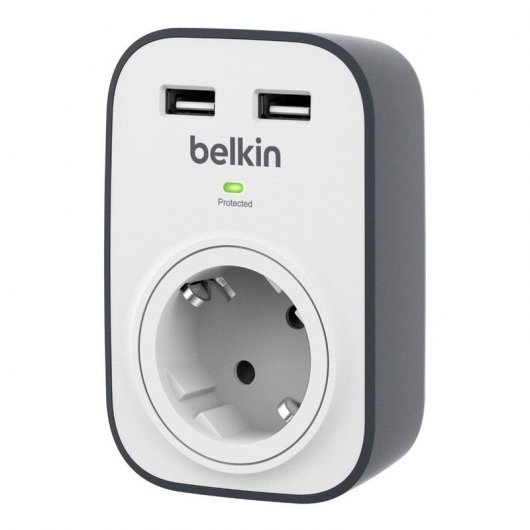 Belkin SurgeCube Regleta de Protección contra Sobretensiones 2 Puertos USB