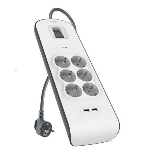 Multiprise Belkin BSV604VF2M 6 Prises + 2 USB avec Protection