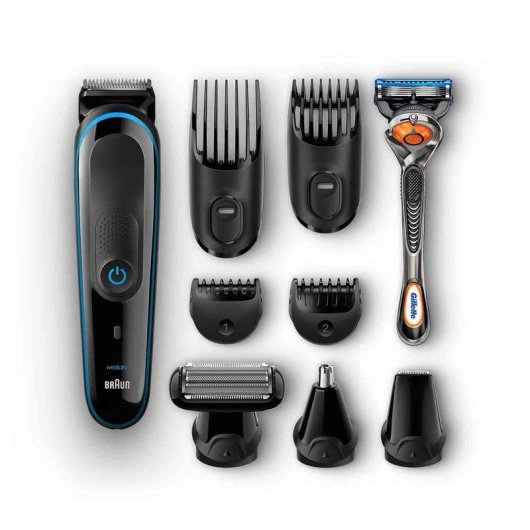 Regolabarba Multifunzione Braun MGK3980 Senza Filo 60 min Impermeabile 13 Impostazioni 7 Pettini