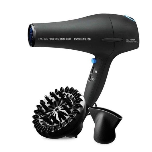 Phon Professionale Taurus Fashion Professional 2300 2300W 3 Temperature 2 Velocità con Diffusore Nero