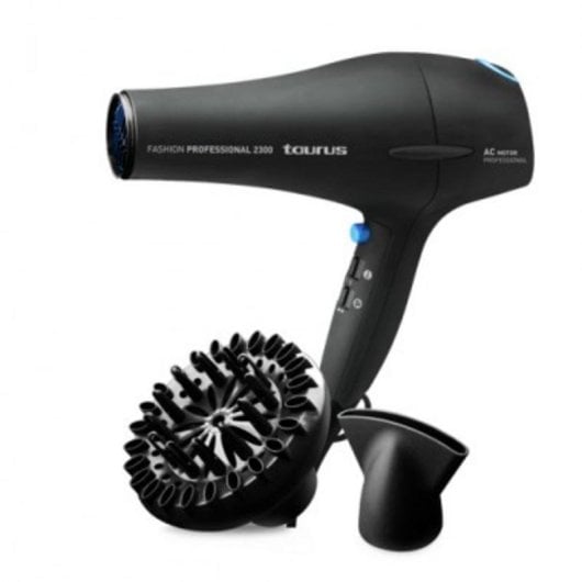 Phon Professionale Taurus Fashion Professional 2300 2300W 3 Temperature 2 Velocità con Diffusore Nero