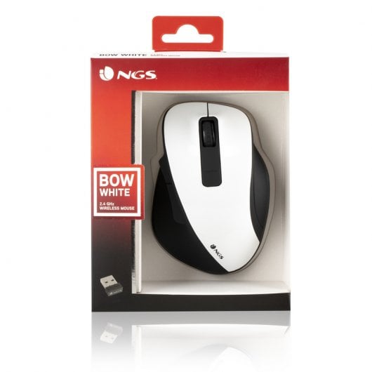 NGS Bow mouse Mano destra RF Wireless Ottico 1600 DPI Bianco