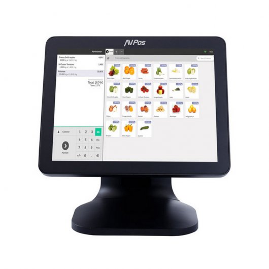 AVPos K5000 15" Monitor Compacto para TPV Negro 