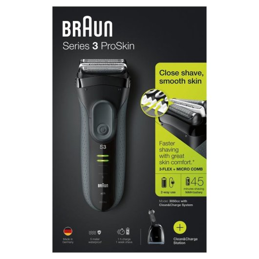Braun Series 3 ProSkin3050cc Afeitadora Eléctrica Inalámbrica