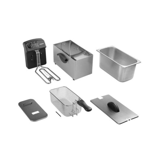 Friteuse Traditionnelle Princess 182626 Family Castle 3L 2000W avec Zone Froide et Filtre Sécurité