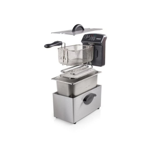 Friteuse Traditionnelle Princess 182626 Family Castle 3L 2000W avec Zone Froide et Filtre Sécurité