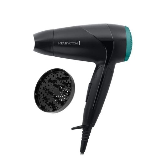Phon da Viaggio Pieghevole Remington D1500 2000W 2 Temperature 2 Velocità Accessori Nero Verde