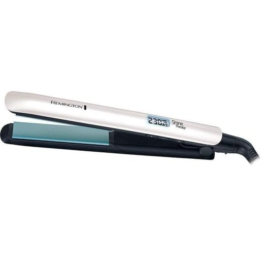 Lisseur Céramique Remington Shine Therapy 230ºC 9 Réglages Arrêt Automatique Écran Noir Argent
