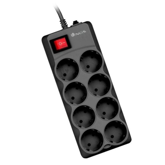 NGS Surge Grid 800 Regleta de Protección 8 Enchufes Negra