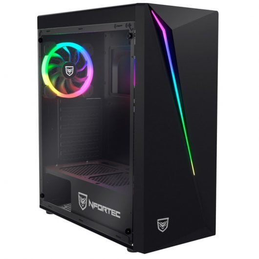 Nfortec Lynx Vidro Temperado USB 3.0 RGB Preta