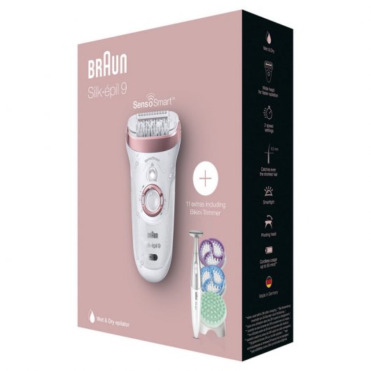 Braun Silk-épil 9 SkinSpa 9/977 Depiladora Inalámbrica 4 en 1 con SensoSmart