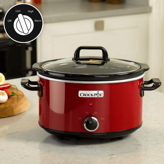 Crock-Pot SCV400RD-050 Olla de Cocción Lenta 3.5L Roja