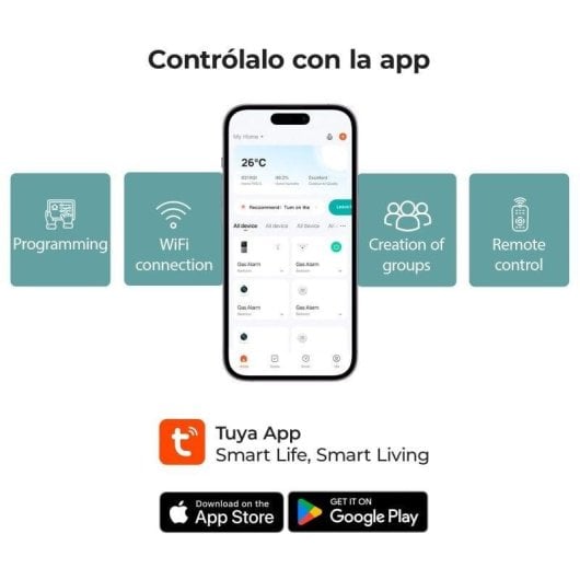 Tomada Inteligente Ksix Smart Energy Slim Wi-Fi Controle por voz e Estatísticas de consumo