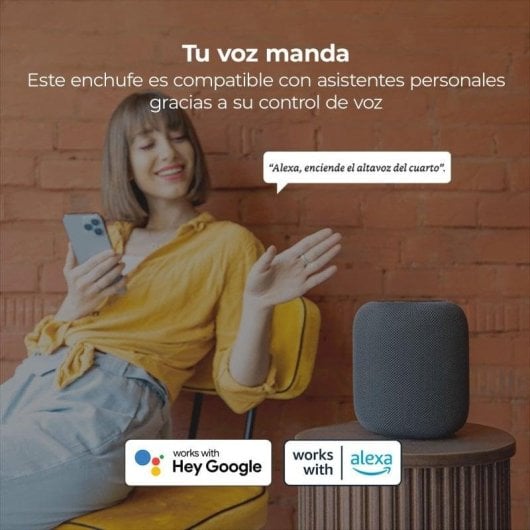 Tomada Inteligente Ksix Smart Energy Slim Wi-Fi Controle por voz e Estatísticas de consumo