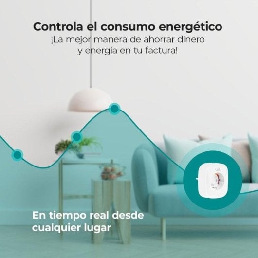 Tomada Inteligente Ksix Smart Energy Slim Wi-Fi Controle por voz e Estatísticas de consumo
