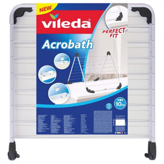 Vileda Acrobath Tendedero de Acero para Bañera