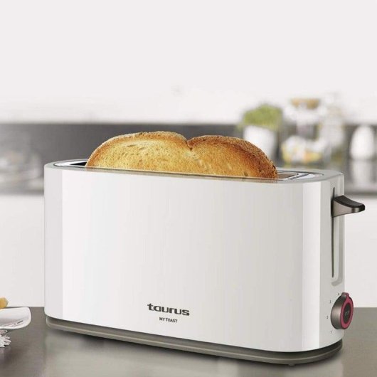 Torradeira Taurus My Toast 1 Ranhura Comprida e Larga 1000 W 7 Níveis Gaveta Recolhe-migalhas Branca