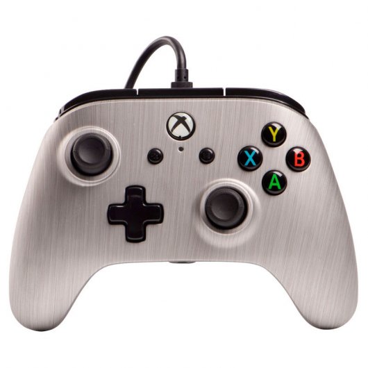 Power A Mando Aluminio Cepillado con Cable para Xbox One