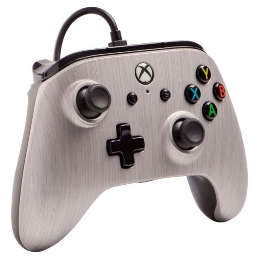 Power A Mando Aluminio Cepillado con Cable para Xbox One