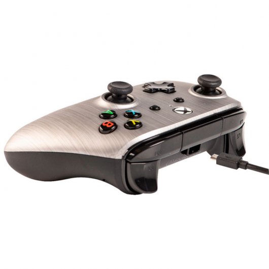 Power A Mando Aluminio Cepillado con Cable para Xbox One