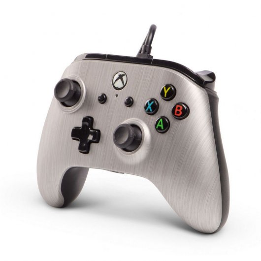 Power A Mando Aluminio Cepillado con Cable para Xbox One