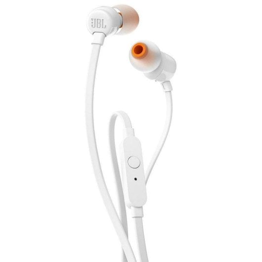 Auriculares JBL T110 com fio Jack 3.5mm Intra-auriculares Uso diário Microfone integrado Branco