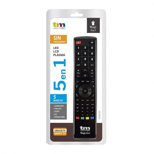 TM Electron TMURC501 Mando a Distancia Universal 5 en 1 para Televisores