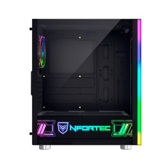 Nfortec Caronte Pro Cristal Templado USB 3.0 RGB Negro