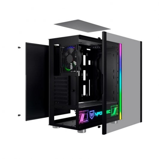 Nfortec Caronte Pro Cristal Templado USB 3.0 RGB Negro