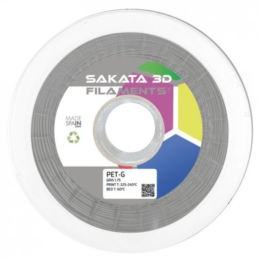 Sakata 3D Bobina de Filamento PETG 1.75mm Gris 1Kg
