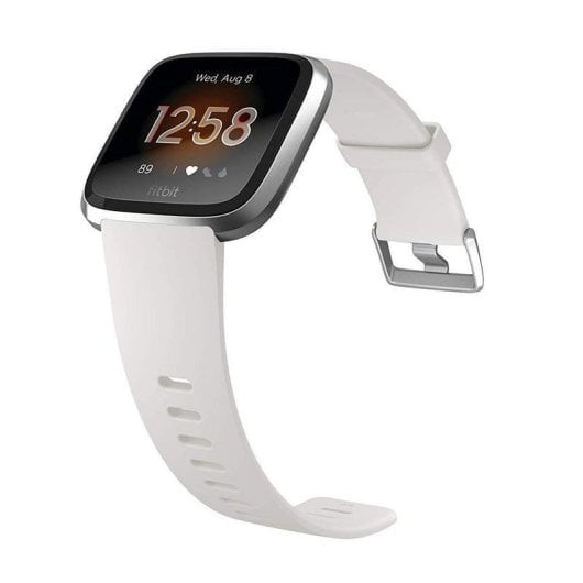 Fitbit Versa Lite Bluetooth 34mm LCD Weiß/Silber S/L Wasserdicht 50m SpO2 Pulsmesser