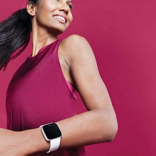 Fitbit Versa Lite Bluetooth 34mm LCD Weiß/Silber S/L Wasserdicht 50m SpO2 Pulsmesser