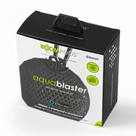 Boompods Aquablaster Altavoz Bluetooth Impermeable con Mosquetón 8W Negro
