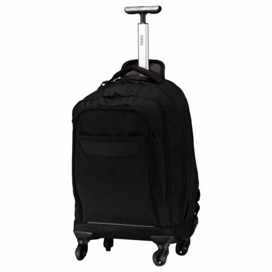Totto Pavon Mochila con Ruedas para Portátil hasta 14" Negra