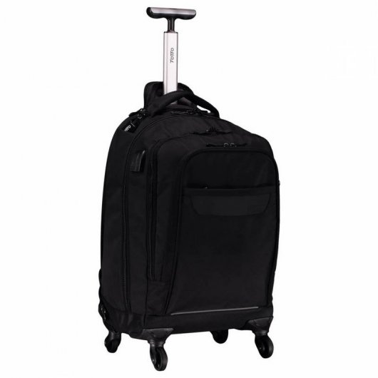 Totto Pavon Mochila con Ruedas para Portátil hasta 14" Negra