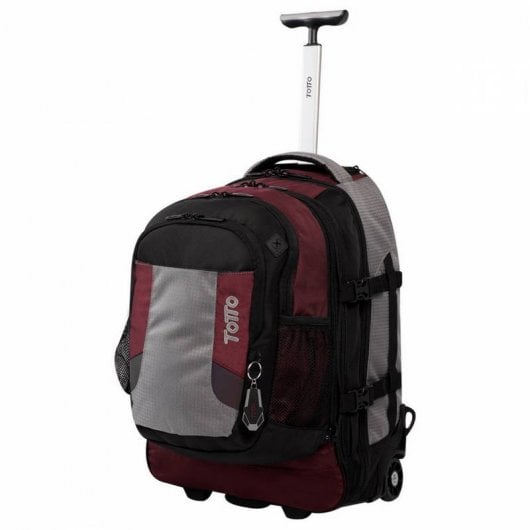 Totto Boroz Mochila con Ruedas para Portátil hasta 15" Granate/Gris