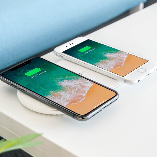 Chargeur sans fil MiniBatt PowerAir Qi pour deux appareils, charge rapide