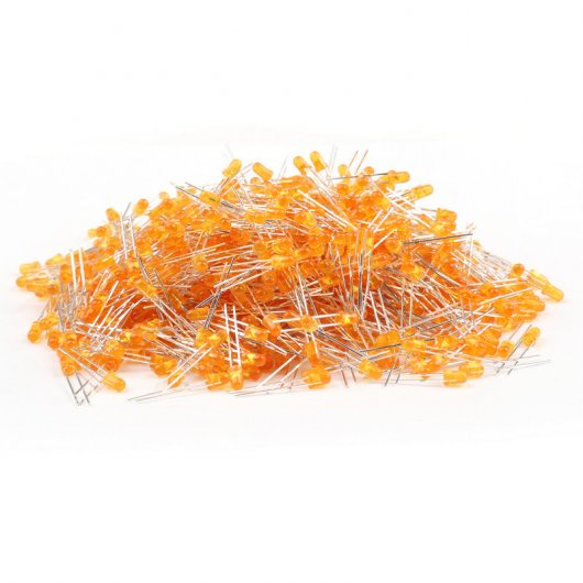 Kit 1000 LEDs 3mm Naranja Compatibles con Arduino 