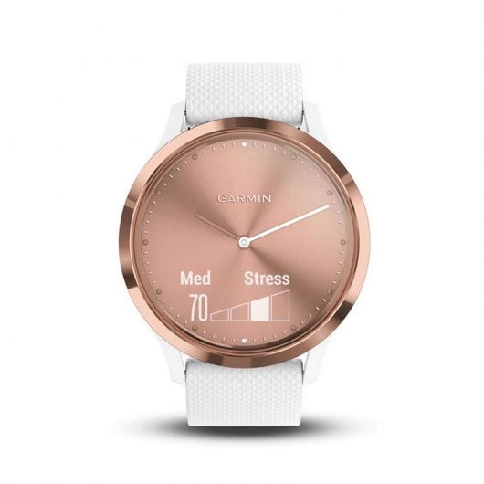 Garmin Vivomove HR Reloj Deportivo Talla S/M Rosa Oro con Correa Silicona Blanca