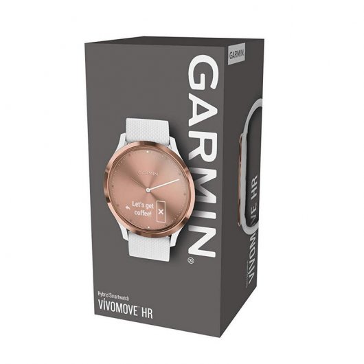 Garmin Vivomove HR Reloj Deportivo Talla S/M Rosa Oro con Correa Silicona Blanca