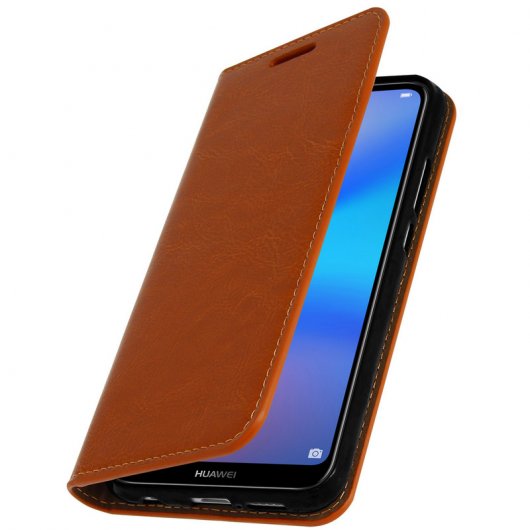 Capa Avizar de Couro Camel com Função Suporte para Huawei P20 Lite