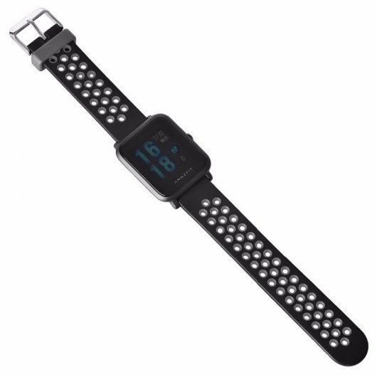 Owlotech Correa de Recambio 20mm Cierre Hebilla Negra para AmazFit Bip/GTS