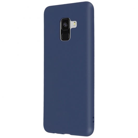 Custodia in silicone Forcell Soft Touch blu scuro per Samsung Galaxy A8