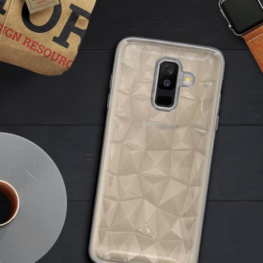 Forcell Prisma Funda de Silicona Transparente para Samsung Galaxy A6 Plus