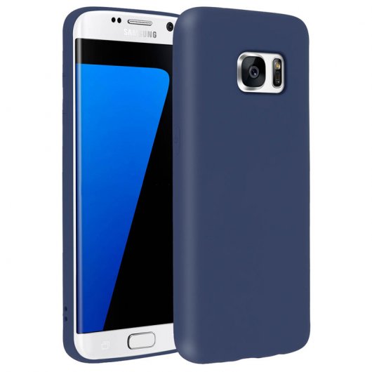 Capa Forcell Soft Touch de Silicone Azul Escuro para Samsung Galaxy S7 Edge