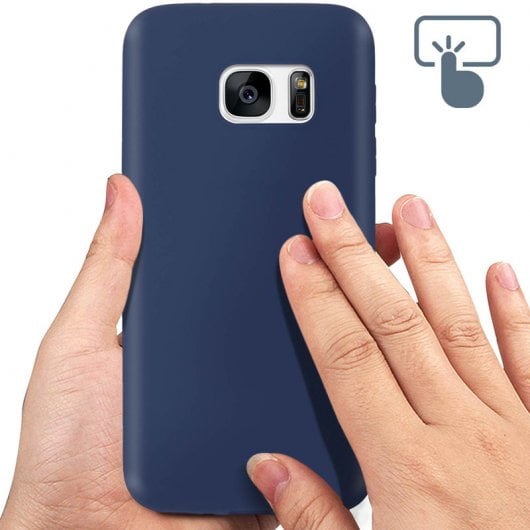 Capa Forcell Soft Touch de Silicone Azul Escuro para Samsung Galaxy S7 Edge